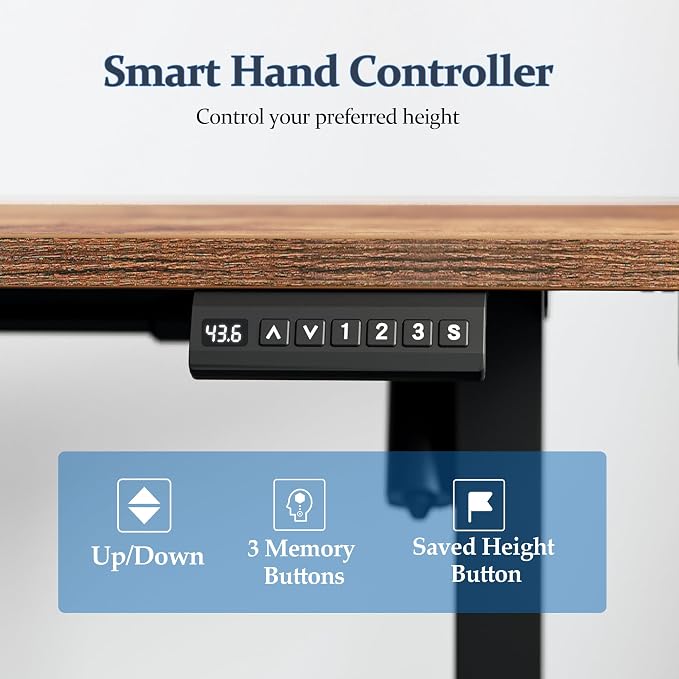 Klicelor L Shaped Standing Desk 75 x 61 Inch, Electric Height Adjustable Corner Desk for Home Office Workstation, Ergonomic Sit Stand Computer Table with Memory Controller, Rustic Brown
