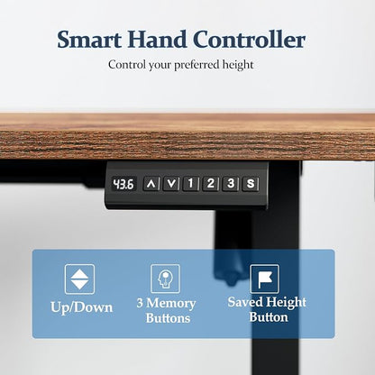 Klicelor L Shaped Standing Desk 75 x 61 Inch, Electric Height Adjustable Corner Desk for Home Office Workstation, Ergonomic Sit Stand Computer Table with Memory Controller, Rustic Brown