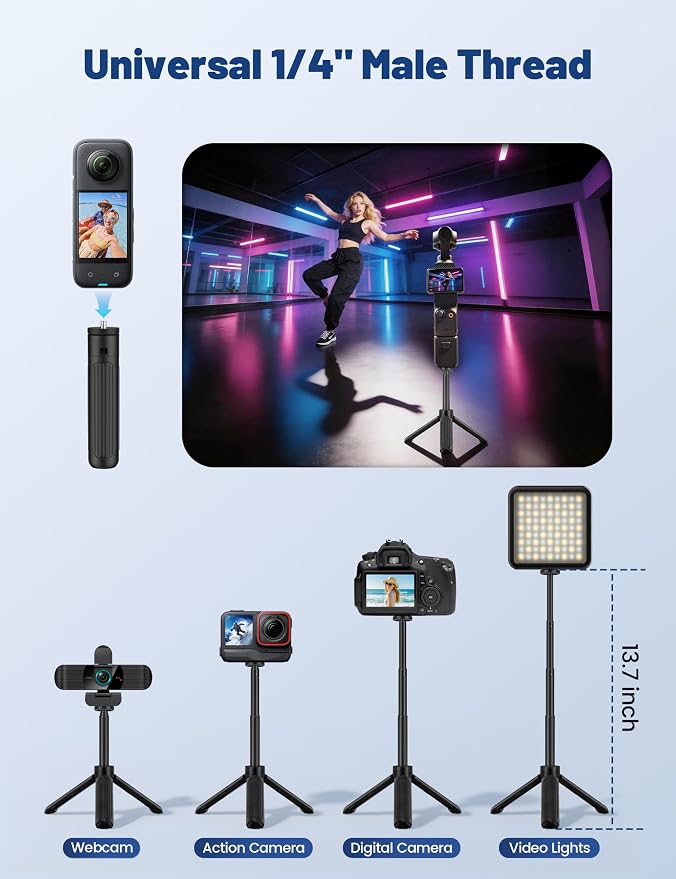 Pro QHD 2K/60fps Webcam with Tripod, External USB-C Camera for PC/Laptop | Dual noise-cancelling mics | Auto-focus | Wide-angle | Low-light correction | 360° rotation | CMOS sensor | Plug and Play