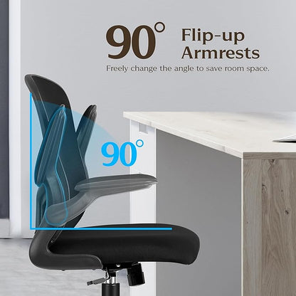 FelixKing Office Desk Chairs, Ergonomic PC Desk Chair with Wheels, Adjustable Lumbar Support and Height, Swivel Computer Chair with Flip-up Armrests, Ergo Mesh Backrest for Working (Black, Pack of 6)