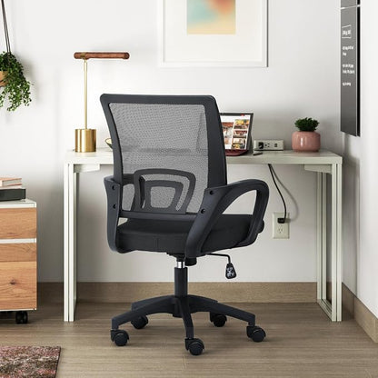Office Chair Ergonomic - Mesh Desk Chair with Lumbar Support & Wide Seat (300Lbs Capacity) Adjustable Height, Swivel Wheels - for Home Office, Gaming, Bedroom
