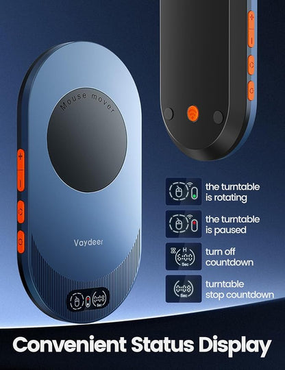 Vaydeer Air 3 Ultra Mouse Mover with APP, Ultra Slim Mouse Jiggler with Timer Function, Undetectable & Noiseless, Simulates Realistic Mouse Movement, Driver-Free, Keeps PC Active (Sky Blue)