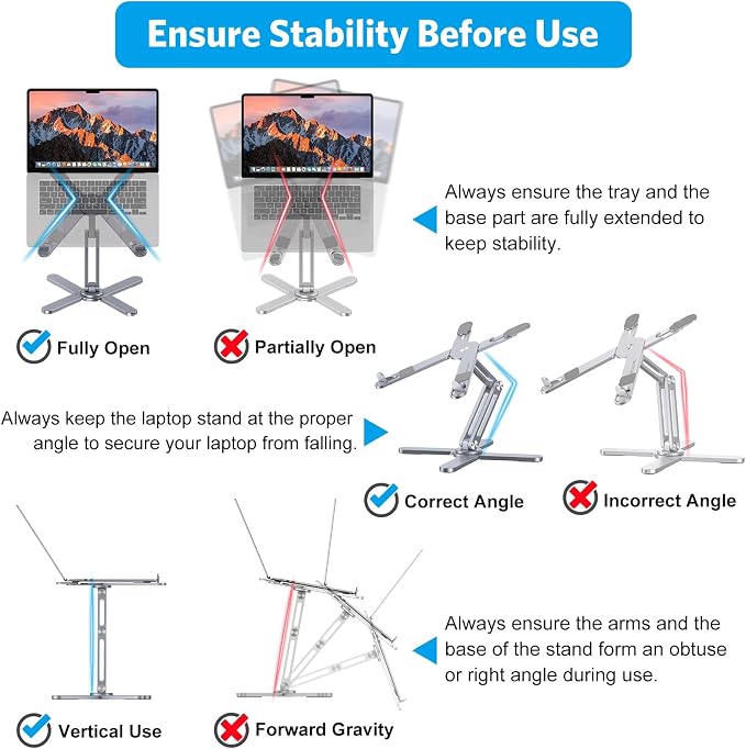 OMOTON 360° Rotating Laptop Stand Riser for Desk, Ergonomic Foldable Computer Stand Adjustable Height Angles for Collaborative Work, Easy Storage Fit Macbooks,All Laptops up to 16 inches, Space Grey