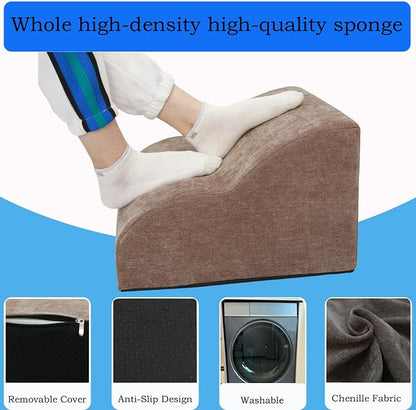 Foot Rest for Under Desk at Work.Multifunctional 3-Tier Foot Stool,with Washable Footrest.for Under Desk,Office Chair Gaming Chair & Sofa,Leg Elevation Pillow,Supports Posture-Brown