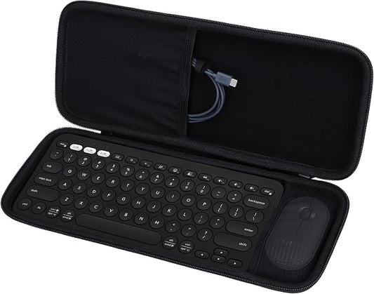 Lebakort Hard Carry Case Compatible with Logitech Pebble Keys 2 Combo K380s K380 Keyboard + M350 Pebble Mouse Combo (Black Case)