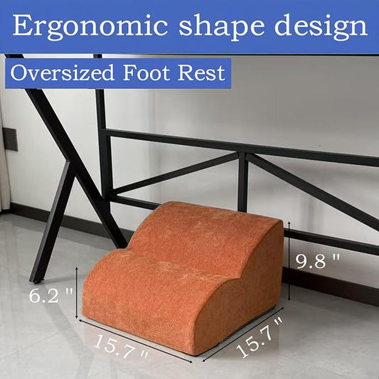Foot Rest for Under Desk at Work.Multifunctional 3-Tier Foot Stool,with Washable Footrest.for Under Desk,Office Chair Gaming Chair & Sofa,Leg Elevation Pillow,Supports Posture (Orange)