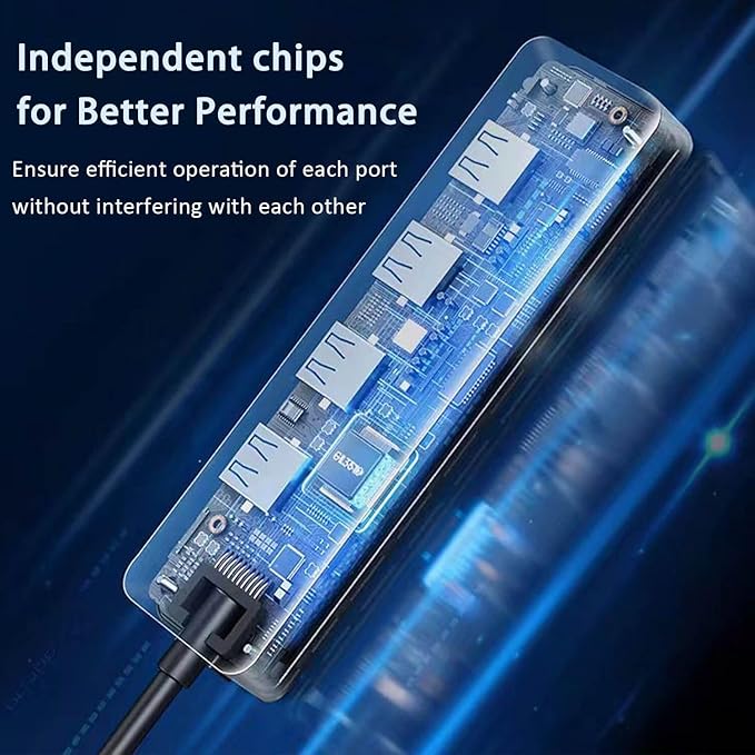 USB Hub 4 Port, VIENON USB 3.0 Hub USB Splitter for Laptop, USB Port Extender USB A Hub for PC, Desktop, Xbox, PS4, Flash Drive, Printer, Keyboard, Mouse, HDD, Plug and Play（Not for Charging）