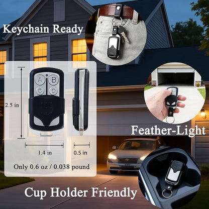 2 for LiftMaster Chamberlain Craftsman Garage Door Opener Keychain Remote | Replace 893LM 893Max 891LM 973LM 373LM | For Yellow Green Red Orange Purple | Easy to Set | Control 4 Door | With Slide