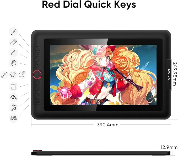 XPPen Drawing Tablet with Screen Full-Laminated Graphics Drawing Monitor Artist13.3 Pro Graphics Tablet with Adjustable Stand and 8 Shortcut Keys (16384 Levels Pen Pressure, 123% sRGB)