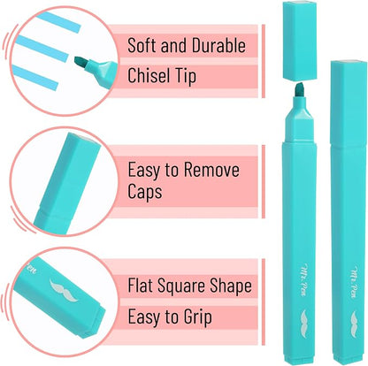 Mr. Pen- Aesthetic Highlighters No Bleed, 10 Pack, Pastel Colors | Chisel Tip, Cute Highlighters Assorted Colors for Journaling, Highlighting, Underlining, Fast Dry, Back to School Supplies