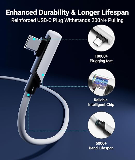Syntech Link Cable 20 FT Compatible with Oculus/Meta Quest 3/Meta Quest2/Pro/Pico 4/Ultra Accessories and PC/SteamVR, High Speed PC Data Transfer, USB 3.0 to USB C Cable for VR Headset