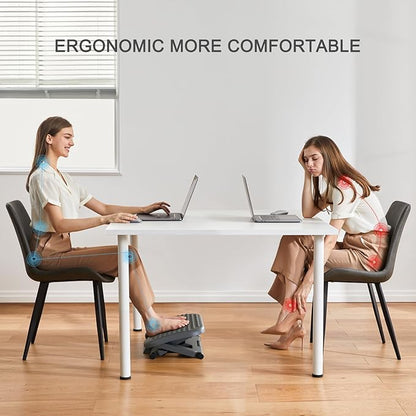 HUANUO Adjustable Desk Footrest, Foot Rest for Under Desk at Work with Massage, Adjustable Foot Stool with 3 Height Position & 30 Degree Tilt Angle Adjustment for Home, Office, Gray