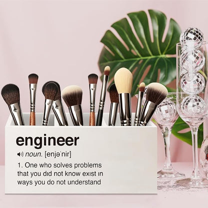 Engineer Gifts Wooden Pen Pencil Holder for Office Desk Accessories, Best Engineering Gifts Makeup Brush Toothbrush Holder Organizer for Bathroom