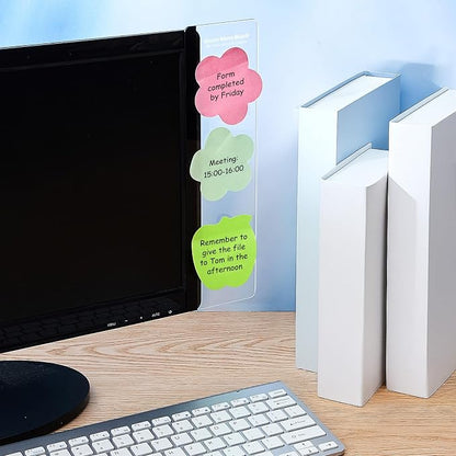 Zonon 6 Pieces Monitor Memo Board, Memo Boards for Computers Transparent Acrylic Monitor Side Panel Office Desk Accessories Desktop Computer Sticky Note Holder for Office Home Work Desk