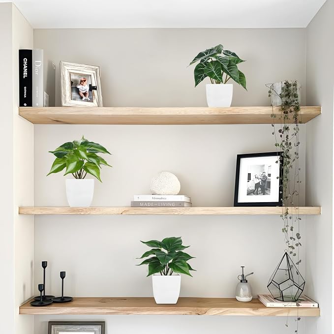 Briful 6PCS Fake Plants Potted Artificial Plants, Mini Faux Plants in White Pots Greenery Décor for Home Office Table Shelf Bathroom Farmhouse Indoor Decoration
