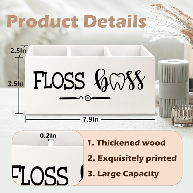 Dentist Dental Hygienist Gifts Wooden Pen Pencil Holder for Office Desk Accessories, Funny Dental Gifts, Floss Boss Makeup Brush Toothbrush Holder Organizer for Bathroom