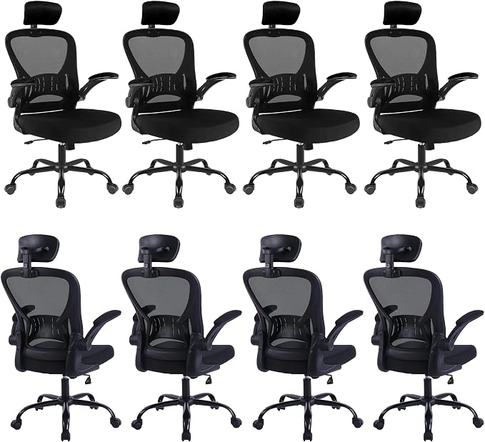 8 Pack Office Chair Ergonomic Desk Chair Comfort Adjustable Height with Wheels，Lumbar Support Mesh Swivel Computer Home Office Chair,Conference Room Chairs