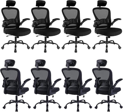8 Pack Office Chair Ergonomic Desk Chair Comfort Adjustable Height with Wheels，Lumbar Support Mesh Swivel Computer Home Office Chair,Conference Room Chairs