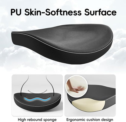 Ergalithic Office Home Ergonomic Desk Chair-Computer X-Shaped Chair Mesh PU Leather with Adjustable Lumbar Support-Executive Chair High Back Flip-Up Arms for Long Hours (Black-No Headrest)