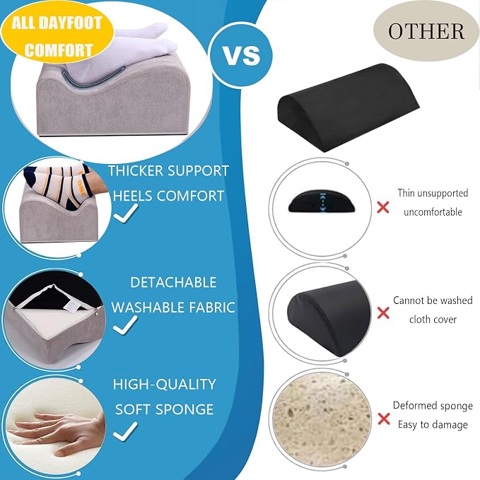 Work Foot Rest Under Desk,Comfort Foot Rest for Couch | Foot Rest For Under Desk at Work,At Soft Ergonomic Footrest, Support Foot Pillow,Heel Chair,Leg Elevation Pillow Light Grey