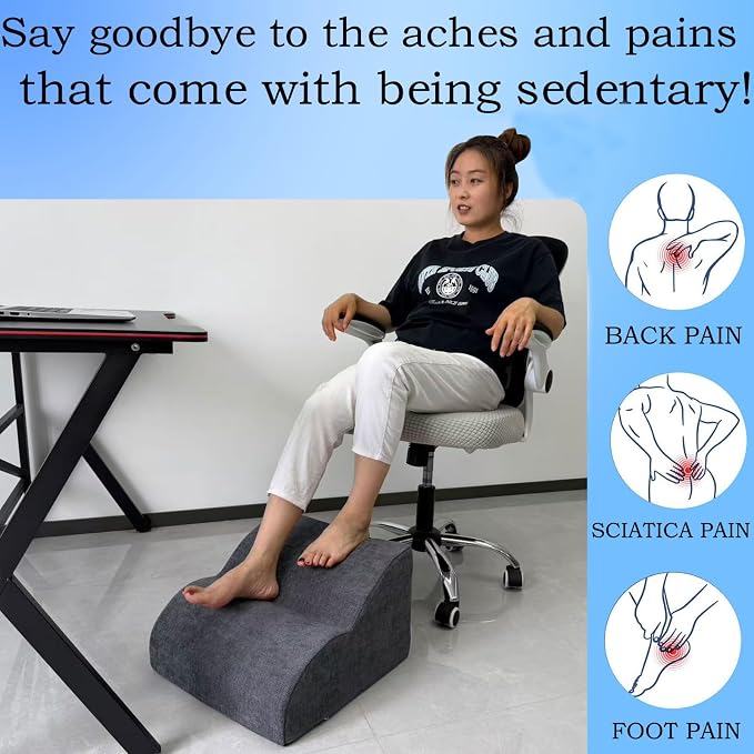 Foot Rest for Under Desk at Work.Multifunctional 3-Tier Foot Stool,with Washable Footrest.for Under Desk,Office Chair Gaming Chair & Sofa,Leg Elevation Pillow,Supports Posture -Dark Grey