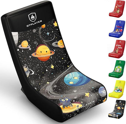 GTPLAYER Gaming Floor Rocking Chair – Rocker Floor Game Chair with Angle Limiter, Compact & Lightweight Game Seat, Black Galaxy Patterned