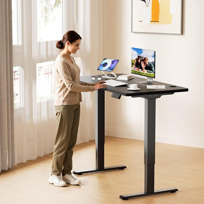 GallopFun Dual Motor Electric Standing Desk Frame for 43.3 to 70.8" Table Tops, 330lbs Weight Capacity,Ergonomic Standing Height Adjustable Base with Memory Controller,Black Frame Only
