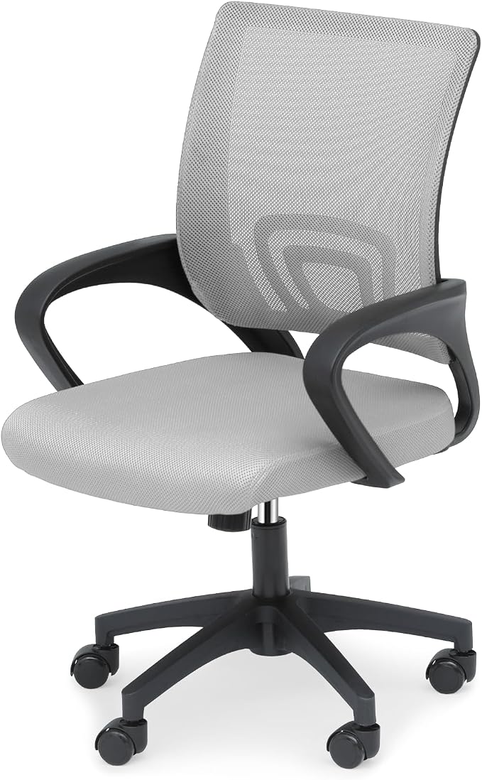 Office Chair Ergonomic - Mesh Desk Chair with Lumbar Support & Wide Seat (300Lbs Capacity) Adjustable Height, Swivel Wheels - for Home Office, Gaming, Bedroom