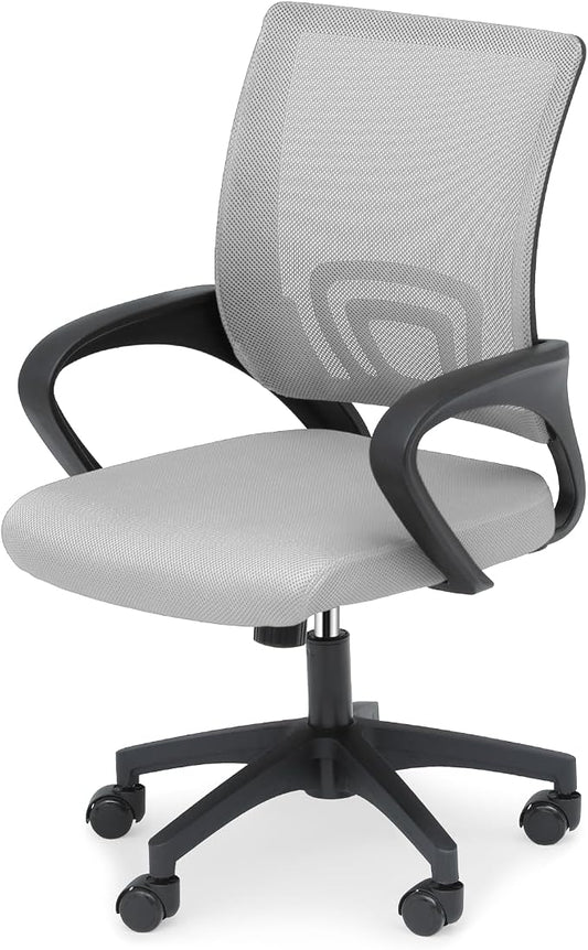 Office Chair Ergonomic - Mesh Desk Chair with Lumbar Support & Wide Seat (300Lbs Capacity) Adjustable Height, Swivel Wheels - for Home Office, Gaming, Bedroom