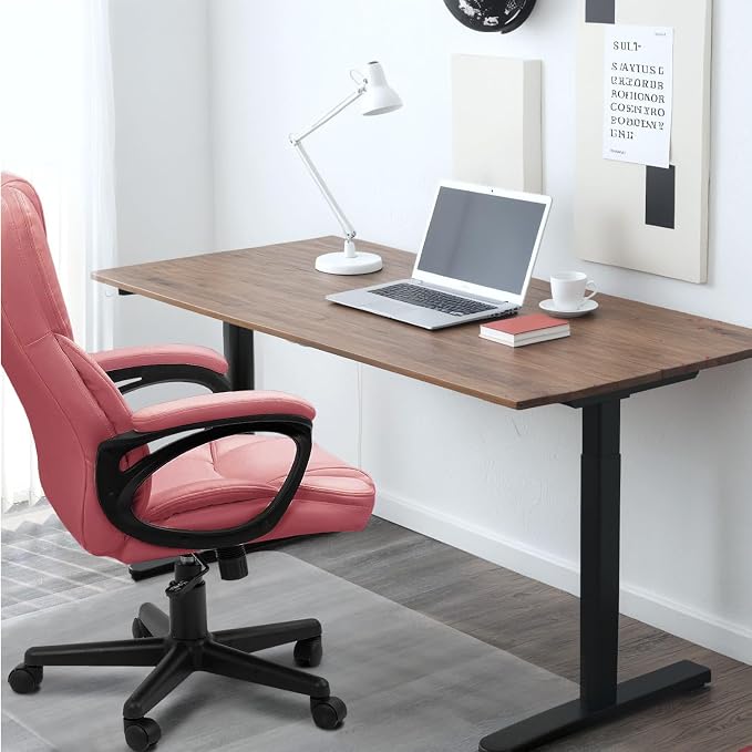 Furmax Office Executive Chair High Back Adjustable Managerial Home Desk Chair, Swivel Computer PU Leather Chair with Lumbar Support (1, Pink)
