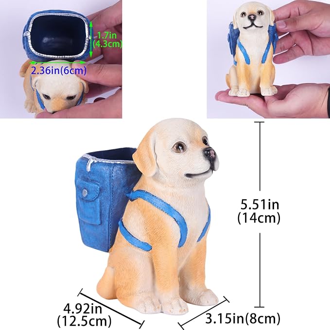 Labrador Retriever Statue - Dog Pen Holder, Dog Figurine, Cute Animal Pencil Holder, Puppy Pencil Holder, Desk Accessories, Home Office Decor, Office Supplies, Desk Organizer, Novelty Pen Cup