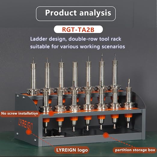 CAPTO Tool Cart CNC, CNC Tool Holder on Desktop Randomly Placed, CNC Tool Carts Small, CNC Tool Cabinet， Easy and Convenient CNC Tool Storage CNC Tools Cart(CAPTO All Series)