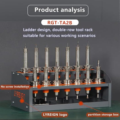HSK 50 Tool Cart - CNC Tool Holder & Storage Cabinet - Easy & Convenient - HSK50-16CAP