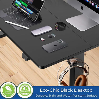 Our Modern Space Height Adjustable 55" Electric Standing Desk - Upgraded Ultra Durable Home Office Large Rectangular Computer or Laptop Sit Stand Workstation - 55 x 24 Inch
