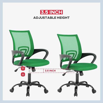 Ergonomic Office Chair Cheap Desk Chair Mesh Executive Computer Chair Lumbar Support for Women Men,2 Pack Green