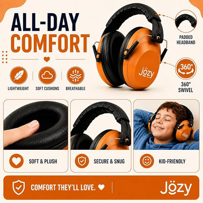Jozy Noise Canceling Headphones for Kids, SNR 26dB Ear Protection for Autism, Sound Proof Sensory Muffs for Hearing, Concerts