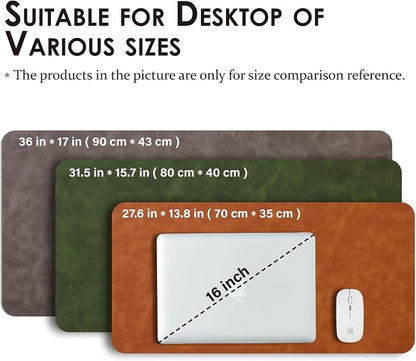 Distressed Leather Desk Mat - Non-Slip PU Desk Pad for Office and Home - Desk Organization and Accessories - Ideal for Large Mouse Pad and Desk Mats on Top of Desks(Dusty Rose,47.2"x 17")