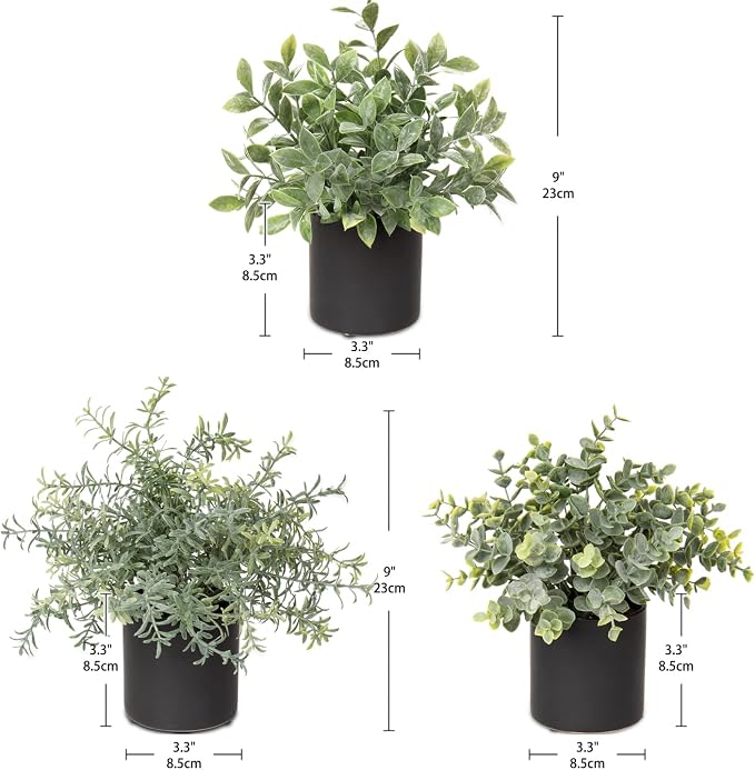 3 Pack Small Fake Plants for Shelf Decor Accents with Ceramic Pot Artificial Potted Plants for Rustic Farmhouse Decor Faux Plants Indoor Fake Potted Plants Artificial for Home Office Bookshelf Decor