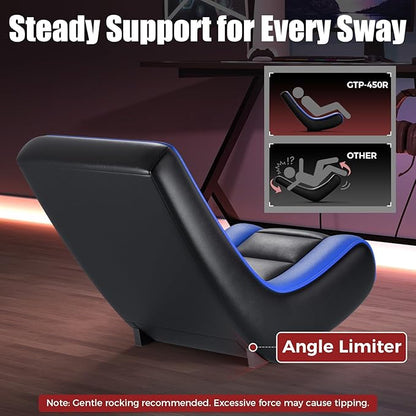 GTPLAYER Floor Rocker Gaming Chair, Adjustable Angle Limiter, Ultra Lightweight Ergonomic Floor Game Seat, Stable Rocking Design for Gaming Relaxing Lounging, Blue & Black