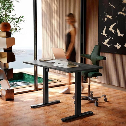 HUANUO 43 x 24 inch Electric Standing Desk Adjustable Height, 4 Memory Height Settings, Sit Stand Up Desk for Home Office & Computer Workstation, Grey