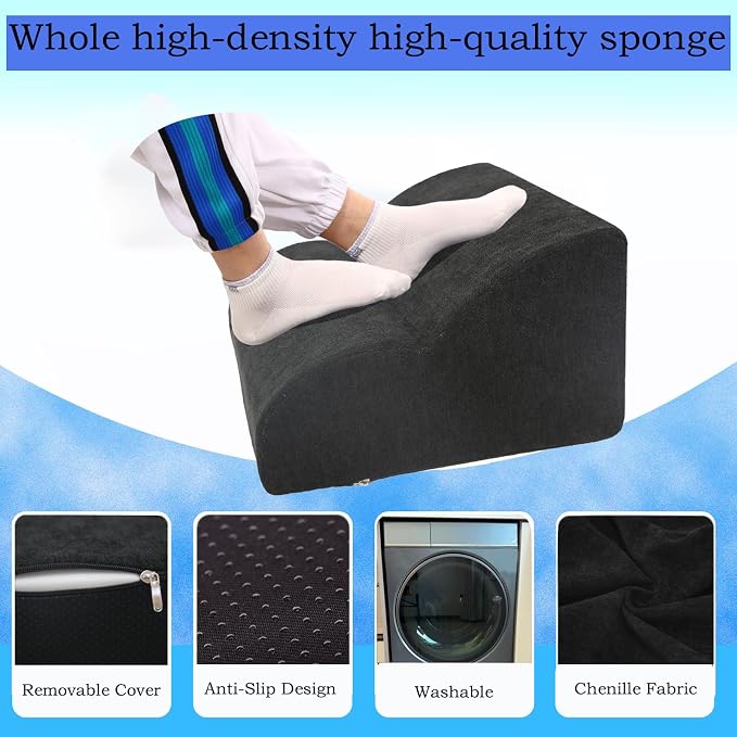 Foot Rest for Under Desk at Work.Multifunctional 3-Tier Foot Stool,with Washable Footrest.for Under Desk,Office Chair Gaming Chair & Sofa,Leg Elevation Pillow,Supports Posture(A-Black)