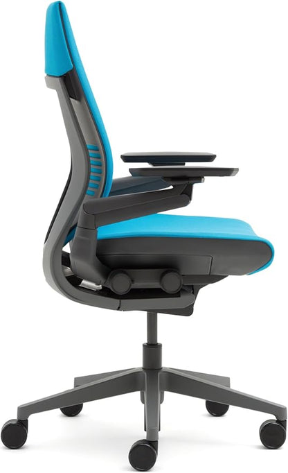 Steelcase Gesture Office Chair - Cogent: Connect Root Beer Fabric, Low Seat Height, Wrapped Back, Dark on Dark Frame, Lumbar Support