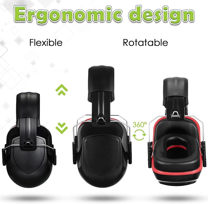 Yunsailing 4 Pcs Nrr 28db Noise Reduction Ear Protection Hearing Protection Muffs Foldable Headphones for Shooting