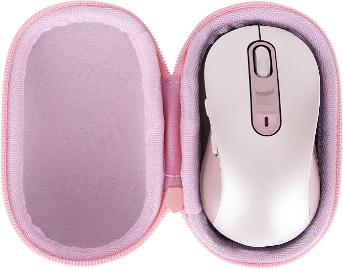 Lebakort Storage Case Compatible with Logitech Signature M650 L / M550 L Full Size Mouse (Rose Case)