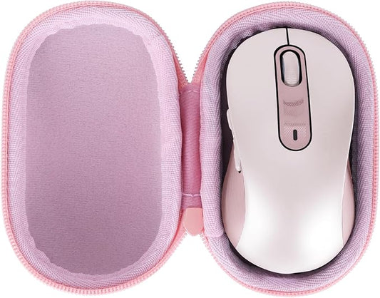 Lebakort Storage Case Compatible with Logitech Signature M650 L / M550 L Full Size Mouse (Rose Case)