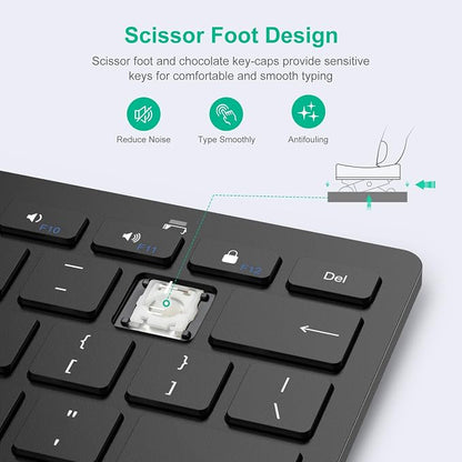 SPARIN Bluetooth Keyboard for Samsung Galaxy Tab A11+/A9 Plus/S11/S10 FE/S10+/S6 Lite and Other Android Tablet, Wireless Keyboard for Samsung Models/Windows/PC/Phone, Lightweight, Ultra-Slim