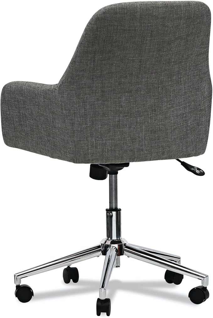Workspace by Alera Mid-Century Task Chair, Supports Up to 275 lb, 18.9" to 22.24" Seat Height, Gray Seat, Gray Back