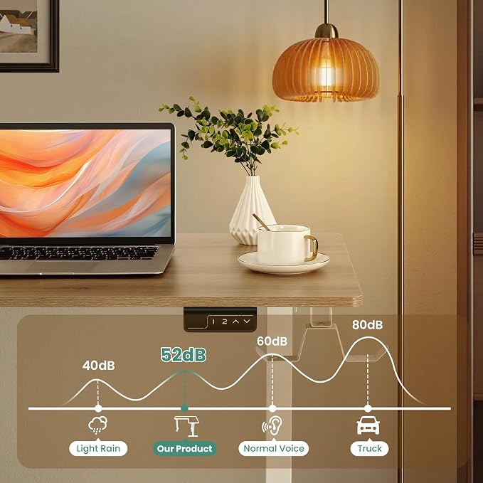63” L Shaped Standing Desk,Electric Height Adjustable Corner Stand Up Desk, Ergonomic Sit Stand Home Office Computer Desk with Splice Board (Oak)