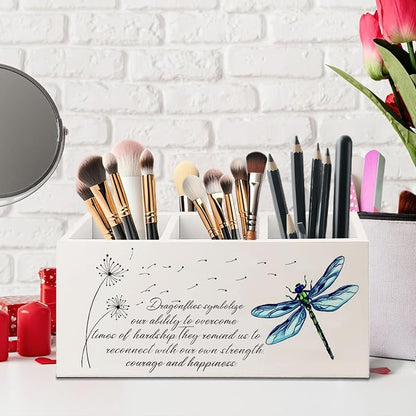 Dragonfly Dandelion Decorative Pencil Holder for Desk, Bookmark Holder Decor, Pen Caddy for Desk Decorative, Motivational Gifts for Women