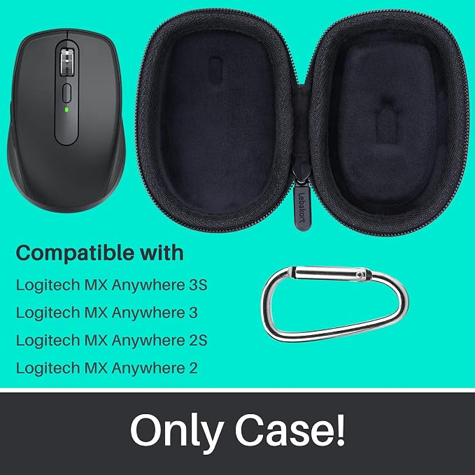 Lebakort Hard Case Compatible with Logitech MX Anywhere 3S Anywhere 3 Anywhere 2S Anywhere 2 Compact Performance Mouse (Graphite Case)